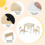 Комплект дитячих меблів Costway Kids Set 2-in-1 Desk стіл та 2 стільці з двосторонньою стільницею-до