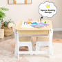 Комплект дитячих меблів Costway Kids Set 2-in-1 Desk стіл та 2 стільці з двосторонньою стільницею-до