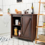 Кухонний комод-буфет Costway Sideboard з амбарними розсувними дверцятами лофт рустик