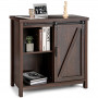 Кухонний комод-буфет Costway Sideboard з амбарними розсувними дверцятами лофт рустик