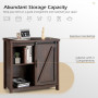 Кухонний комод-буфет Costway Sideboard з амбарними розсувними дверцятами лофт рустик