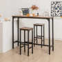 Комплект барних стільців Costway Urban Loft з підставкою для ніг коричневий #JV10666CF-2
