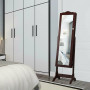 Дзеркало шафа підлогова Costway Antique для біжутерії коричневий