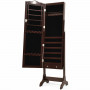 Дзеркало шафа підлогова Costway Antique для біжутерії коричневий