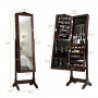Дзеркало шафа підлогова Costway Antique для біжутерії коричневий