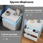Тумба приліжкова Costway GlowNight з LED підсвіткою та 2 шухлядами білий