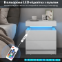 Тумба приліжкова Costway GlowNight з LED підсвіткою та 2 шухлядами білий