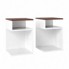 Комплект приліжкових тумб Costway S-Cube Side Table Set 2 шт S-подібні білий
