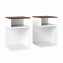 Комплект приліжкових тумб Costway S-Cube Side Table Set 2 шт S-подібні білий