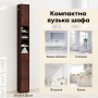Шафа-пенал у ванну Costway вузька з шухлядою темно коричневий