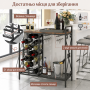 Винна шафа-консоль Costway Vintage Wine Table підлогова з дерев'яною стільницею та полицями лофт, ко