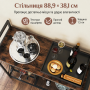 Винна шафа-консоль Costway Vintage Wine Table підлогова з дерев'яною стільницею та полицями лофт, ко