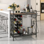 Винна шафа-консоль Costway Vintage Wine Table підлогова з дерев'яною стільницею та полицями лофт, ко