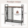 Винна шафа-консоль Costway Vintage Wine Table підлогова з дерев'яною стільницею та полицями лофт, ко