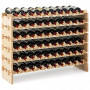 Стелаж винний Costway Modular Pine дерев'яний на 60 пляшок