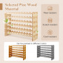 Стелаж винний Costway Modular Pine дерев'яний на 60 пляшок