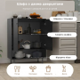 Комод кухонний Costway з шафкою та нішею чорний