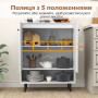 Комод кухонний Costway з шафкою та нішею білий