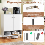 Комод кухонний Costway з шафкою та нішею білий