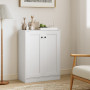 Тумба-комод підлогова Costway Nordic Sideboard для ванної з полицями білий