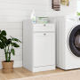 Тумба для ванної Costway Tilt-Out Laundry Cabinet з відкидним кошиком для білизни та шухлядою білий