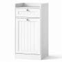 Тумба для ванної Costway Tilt-Out Laundry Cabinet з відкидним кошиком для білизни та шухлядою білий