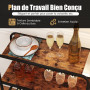 Стелаж винний Costway Liquor Bar підлоговий лофт на 16 пляшок із тримачем келихів