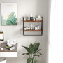 Полиця навісна Costway Loft Wall Shelf для ванної з тримачем для рушників лофт коричневий