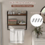 Полиця навісна Costway Loft Wall Shelf для ванної з тримачем для рушників лофт коричневий