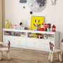 Дитячий комод Costway Toy Storage Sideboard для іграшок та книг з шухлядами та дверцятами білий