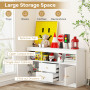 Дитячий комод Costway Toy Storage Sideboard для іграшок та книг з шухлядами та дверцятами білий