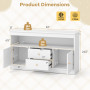 Дитячий комод Costway Toy Storage Sideboard для іграшок та книг з шухлядами та дверцятами білий