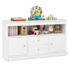 Дитячий комод Costway Toy Storage Sideboard для іграшок та книг з шухлядами та дверцятами білий
