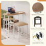 Комплект меблів Costway Oslo Counter Set барний стіл зі стільцями лофт білий бук
