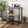 Комплект меблів Costway Brooklyn Counter 3-in-1 барний стіл із полицями та 2 стільцями лофт коричневий