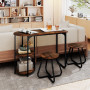 Комплект меблів Costway Boston Bistro Set стіл із полицями та 2 табурети лофт коричневий