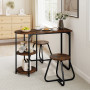 Комплект меблів Costway Boston Bistro Set стіл із полицями та 2 табурети лофт коричневий