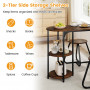 Комплект меблів Costway Boston Bistro Set стіл із полицями та 2 табурети лофт коричневий