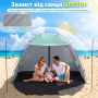 Пляжний намет-тент Pop-Up Costway саморозкладний від сонця 3-4 місний зелений