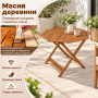 Садовий стіл Costway Patio дерев'яний складаний з отвором для парасолі