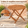 Садовий стіл Costway Patio дерев'яний складаний з отвором для парасолі