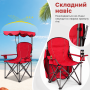 Крісло туристичне розкладне Costway з дашком червоний