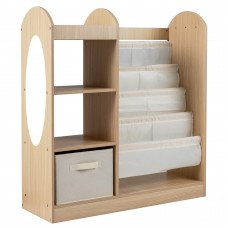 Дитячий стелаж Монтессорі Costway Multi-Organizer для книг та іграшок з дзеркалом