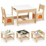 Комплект дитячих меблів Costway Kids Play 3-in-1 Desk стіл та 2 стільці з двосторонньою стільницею-д