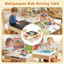 Комплект дитячих меблів Costway Kids Play 3-in-1 Desk стіл та 2 стільці з двосторонньою стільницею-д