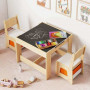 Комплект дитячих меблів Costway Kids Play 3-in-1 Desk стіл та 2 стільці з двосторонньою стільницею-д