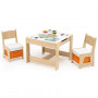 Комплект дитячих меблів Costway Kids Play 3-in-1 Desk стіл та 2 стільці з двосторонньою стільницею-д