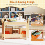 Комплект дитячих меблів Costway Kids Play 3-in-1 Desk стіл та 2 стільці з двосторонньою стільницею-д