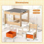 Комплект дитячих меблів Costway Kids Play 3-in-1 Desk стіл та 2 стільці з двосторонньою стільницею-д