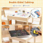 Комплект дитячих меблів Costway Kids Play 3-in-1 Desk стіл та 2 стільці з двосторонньою стільницею-д